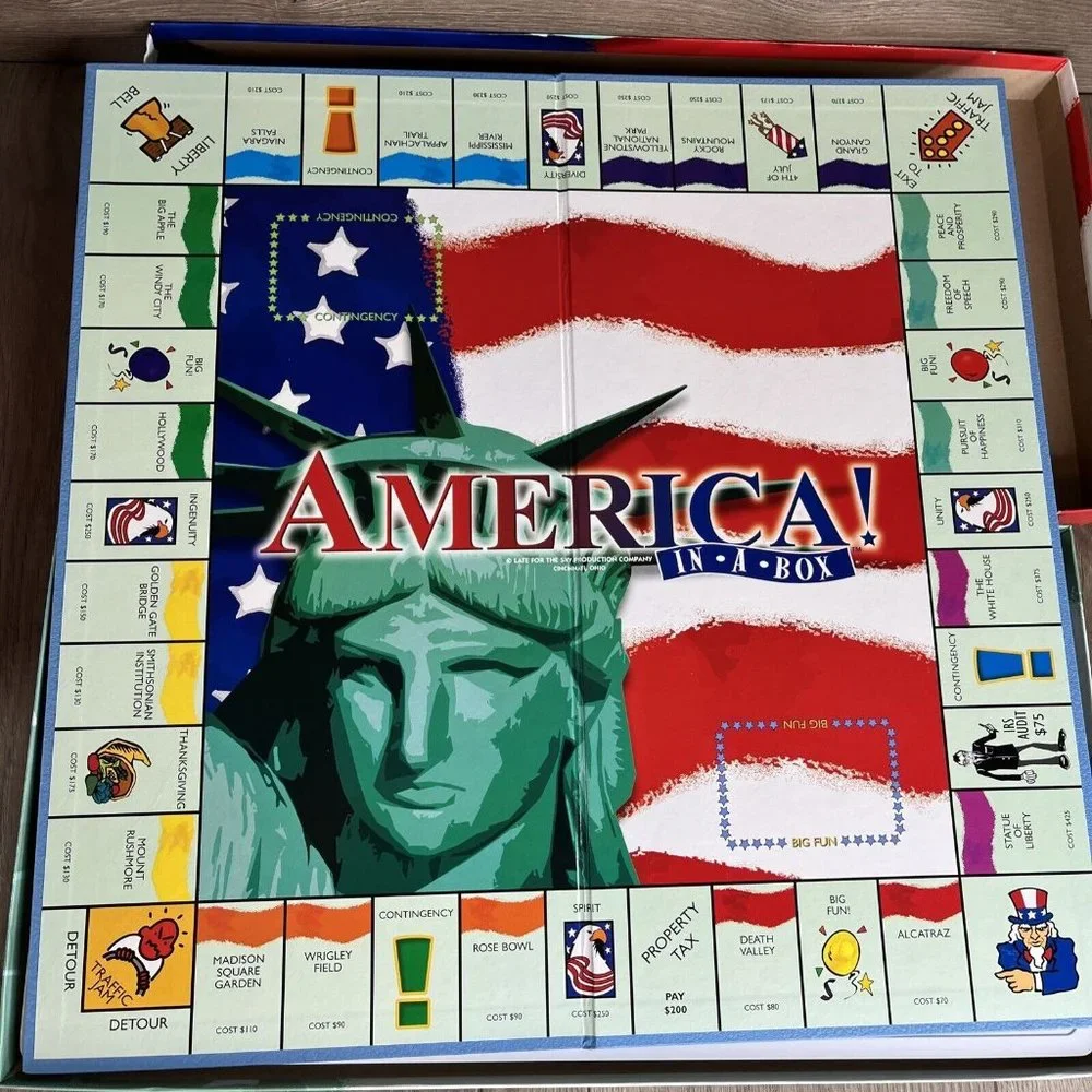 America! In-A-Box Board Game by Late for the Sky Monopoly Style Game  - Picture 3 of 10